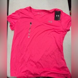 Under Armour Neon Pink V-Neck Tee